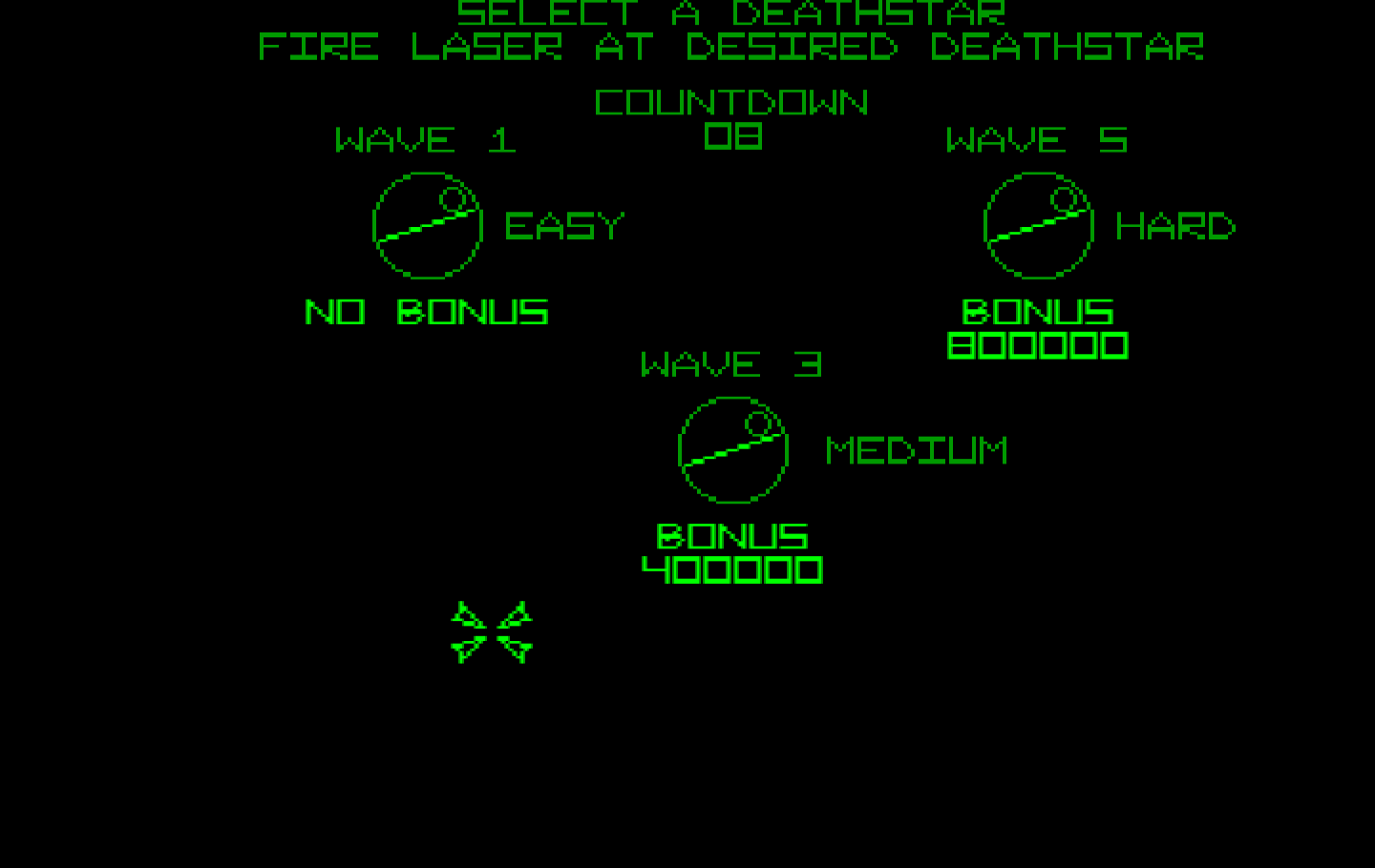 Star Wars IBM PC/Compatibles Screenshot: Select starting difficulty level.