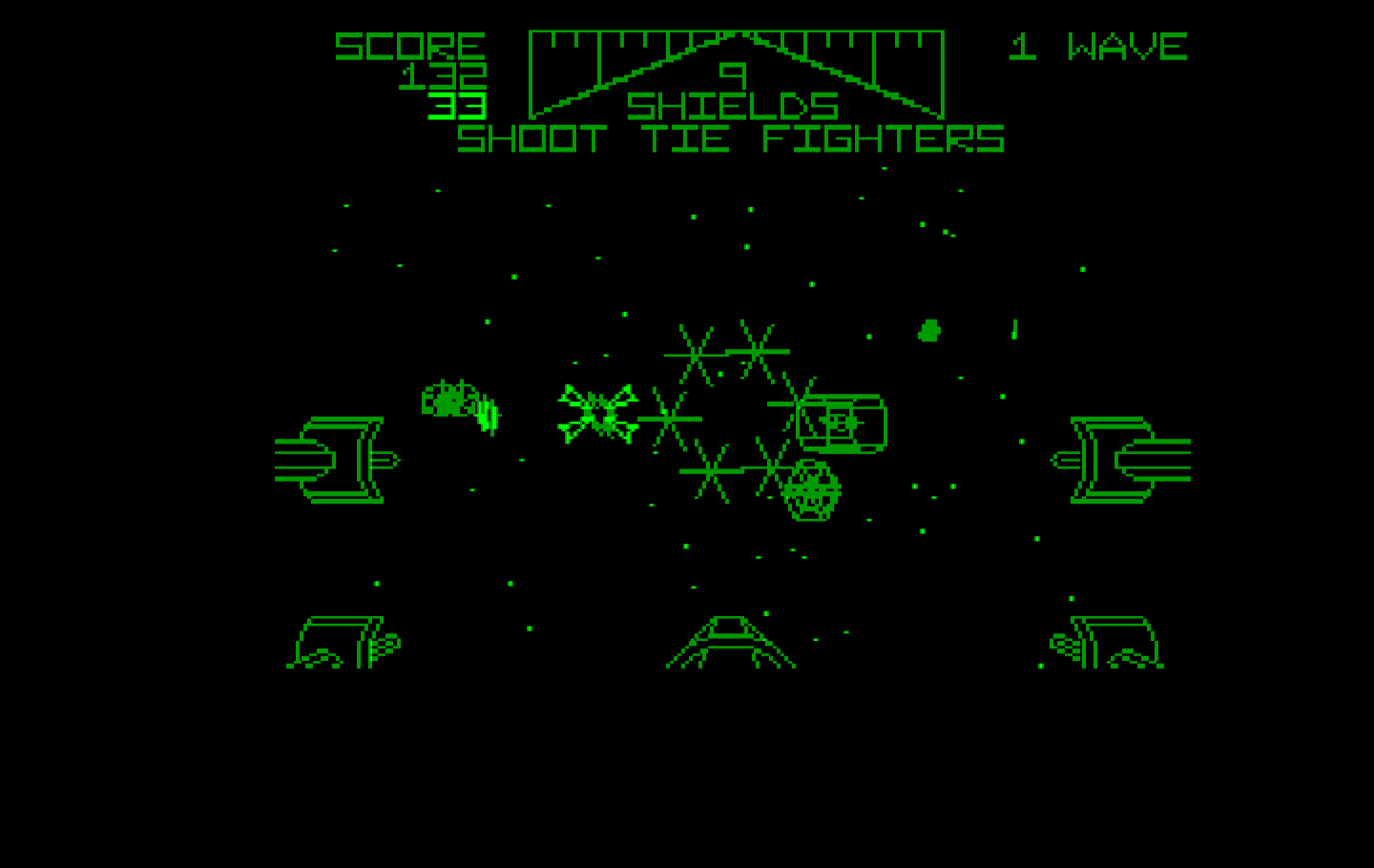Star Wars IBM PC/Compatibles Screenshot: Attack the incoming tie fighters...