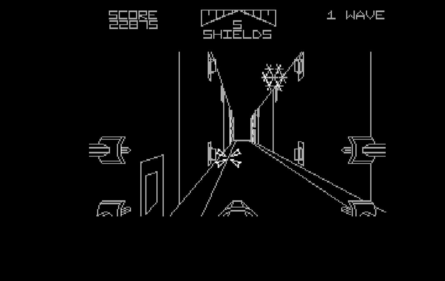 Star Wars IBM PC/Compatibles Screenshot: Starting an attack run on the death star.