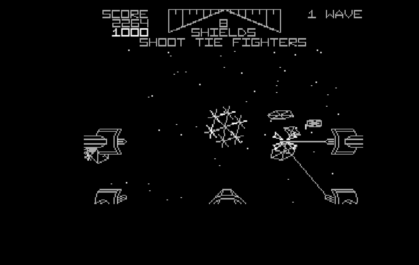 Star Wars IBM PC/Compatibles Screenshot: One target destroyed...