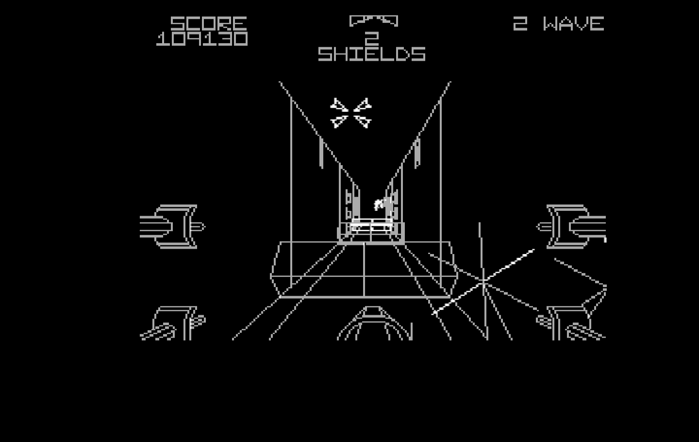 Star Wars IBM PC/Compatibles Screenshot: Don't crash into barriers...
