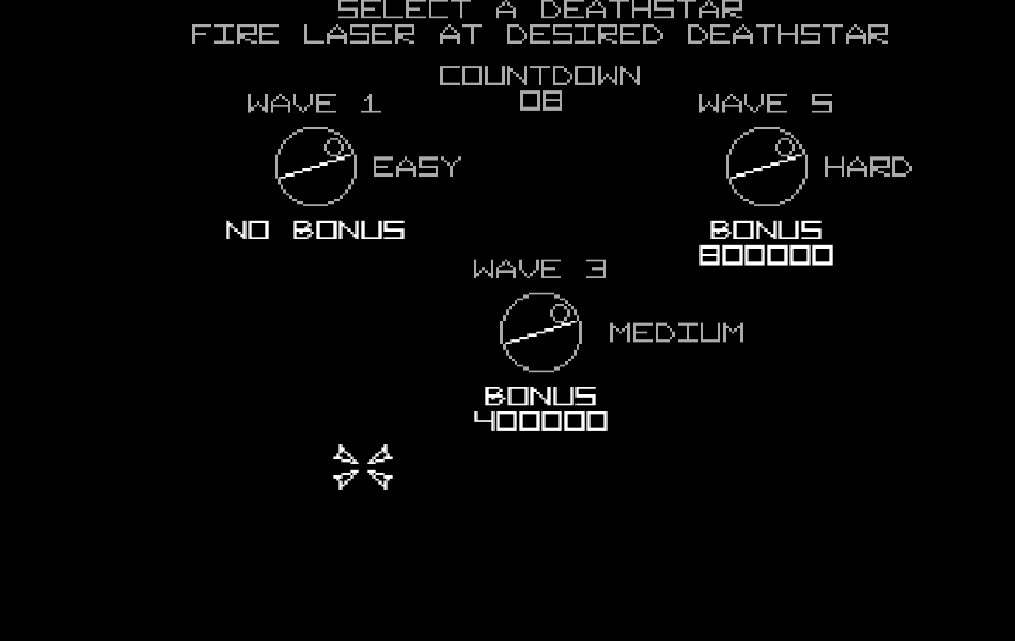 Star Wars IBM PC/Compatibles Screenshot: Select starting difficulty level.