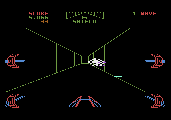 Star Wars Atari 5200 Screenshot: Attacking the death star on the first, easy level.