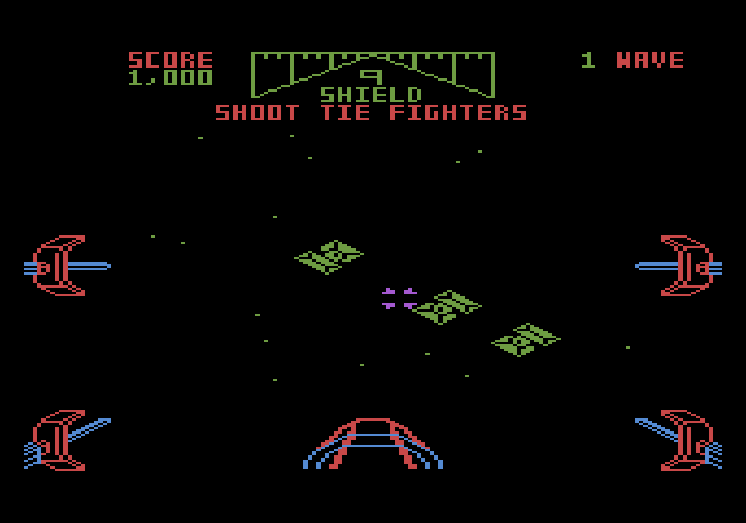 Star Wars Atari 5200 Screenshot: Shoot the tie fighters...