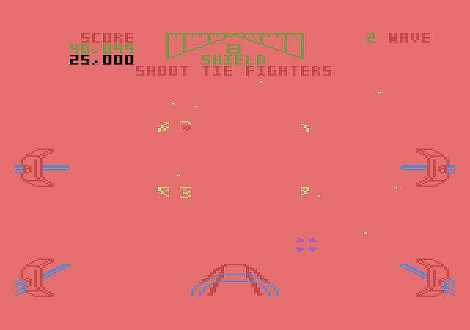 Star Wars Atari 5200 Screenshot: Death star destroyed; the screen rapidly flashes many different colors...