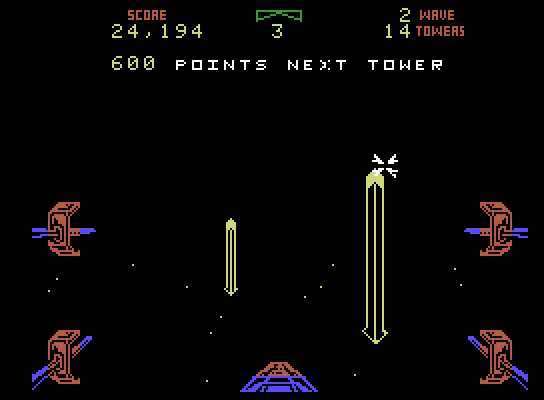 Star Wars ColecoVision Screenshot: Targeting a tower...