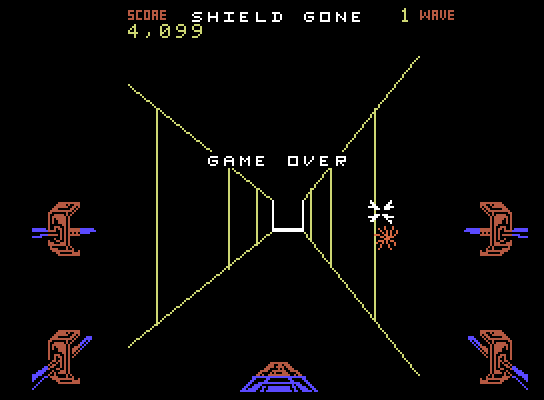 Star Wars ColecoVision Screenshot: Game over.
