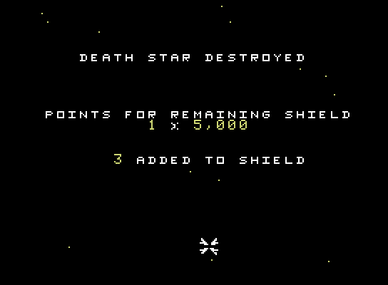 Star Wars ColecoVision Screenshot: Death star destroyed! On to the next level...