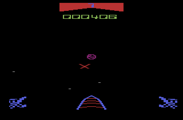 Star Wars Atari 2600 Screenshot: There's the Death Star...