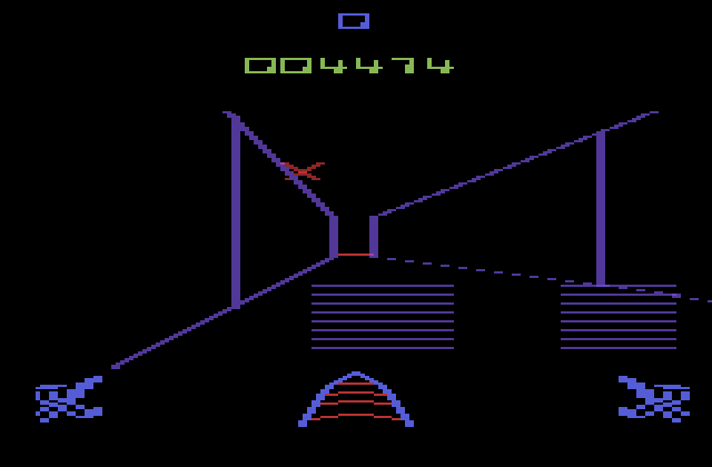 Star Wars Atari 2600 Screenshot: The number of obstacles and opponents increases as the game continues...