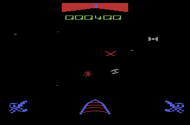 Star Wars Atari 2600 Screenshot: Shoot targets before they shoot you...