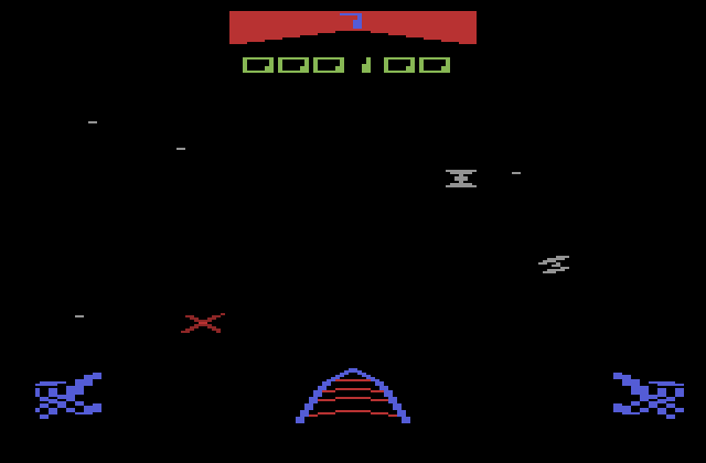Star Wars Atari 2600 Screenshot: Tie fighters attacking!