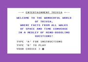 Entertainment Trivia for Commodore 64 - Instructions, part 1...