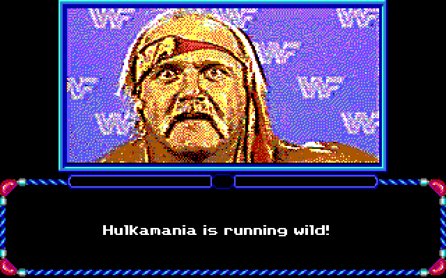 MicroLeague Wrestling IBM PC/Compatibles Screenshot: Hulkamania is running wild!