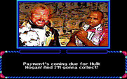 MicroLeague Wrestling for IBM PC/Compatibles - The fighters continue to trash talk each other.