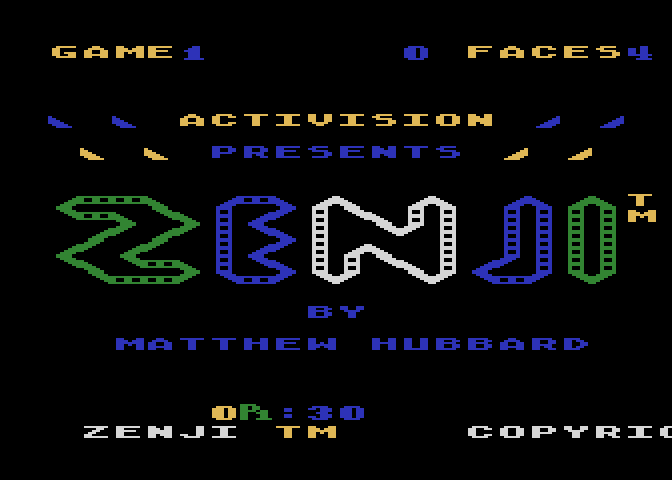 Zenji Atari 5200 Screenshot: Title screen.