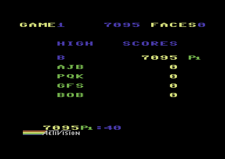 Zenji Commodore 64 Screenshot: The high score screen.