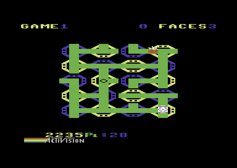 Zenji Commodore 64 Screenshot: This maze has been completed!