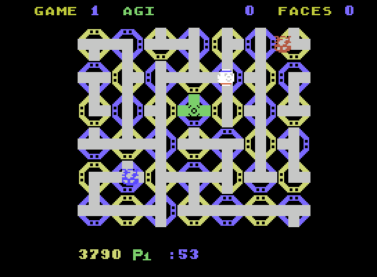 Zenji ColecoVision Screenshot: On the large mazes there are two flames you need to avoid!