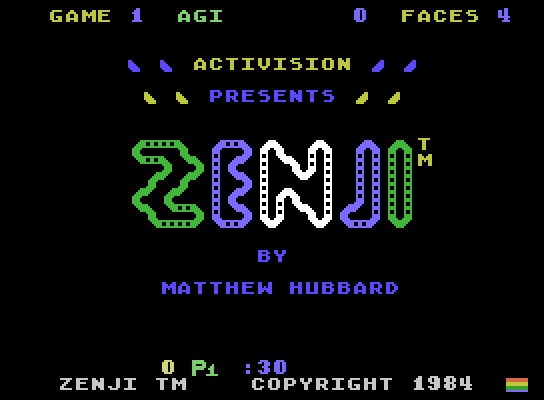 Zenji ColecoVision Screenshot: Title screen.