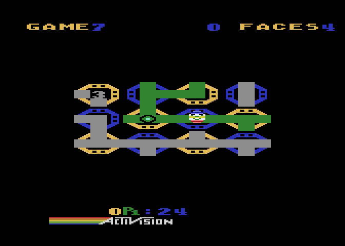 Zenji Atari 8-bit Screenshot: Game start.