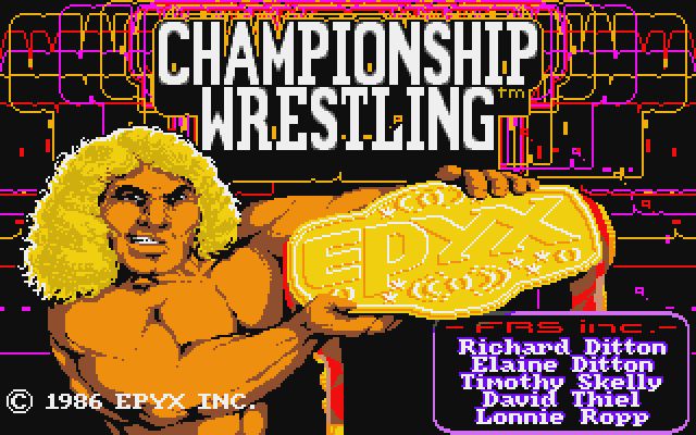 Championship Wrestling Atari ST Screenshot: Title screen.