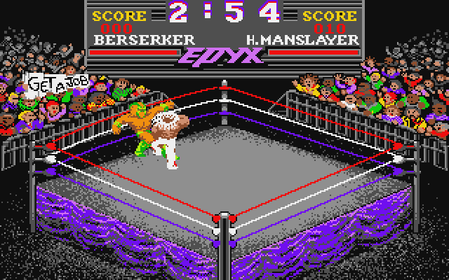 Championship Wrestling Atari ST Screenshot: I'm cornered!