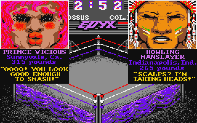 Championship Wrestling Atari ST Screenshot: Introducing our fighters...