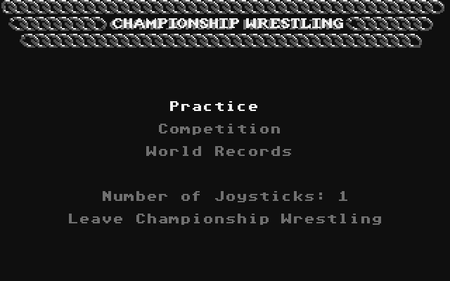 Championship Wrestling Atari ST Screenshot: The main menu.