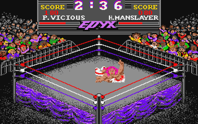 Championship Wrestling Atari ST Screenshot: My opponent is down!