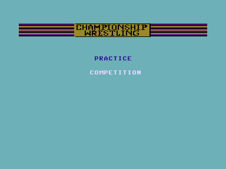 Championship Wrestling Commodore 16 & Plus/4 Screenshot: The main menu.