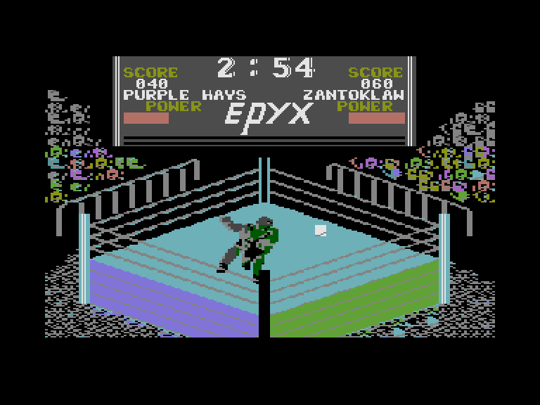 Championship Wrestling Commodore 16 & Plus/4 Screenshot: Attacking my opponent...
