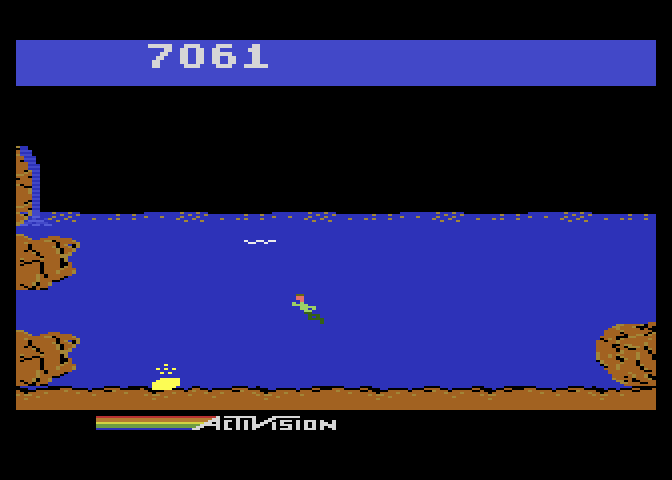 Pitfall II: Lost Caverns Atari 5200 Screenshot: Don't touch the electric eel, it will send you back to the previous checkpoint...
