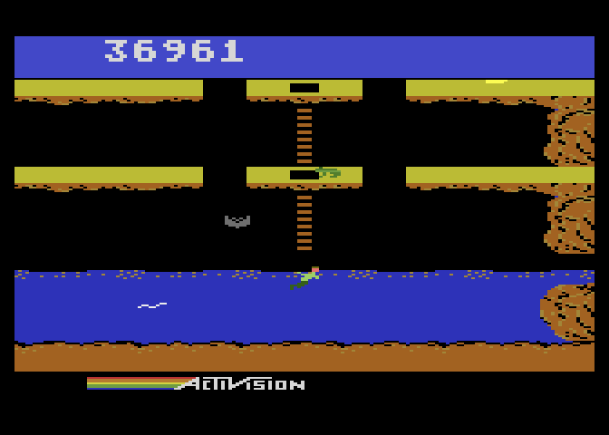 Pitfall II: Lost Caverns Atari 5200 Screenshot: Avoid the electric eels...