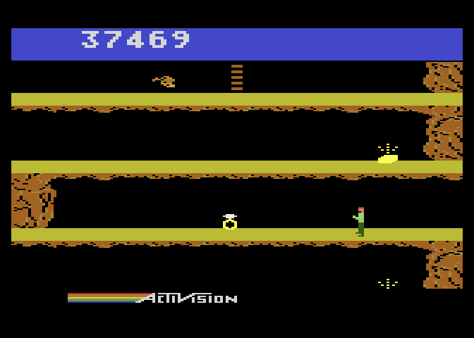 Pitfall II: Lost Caverns Atari 5200 Screenshot: I found a diamond ring!
