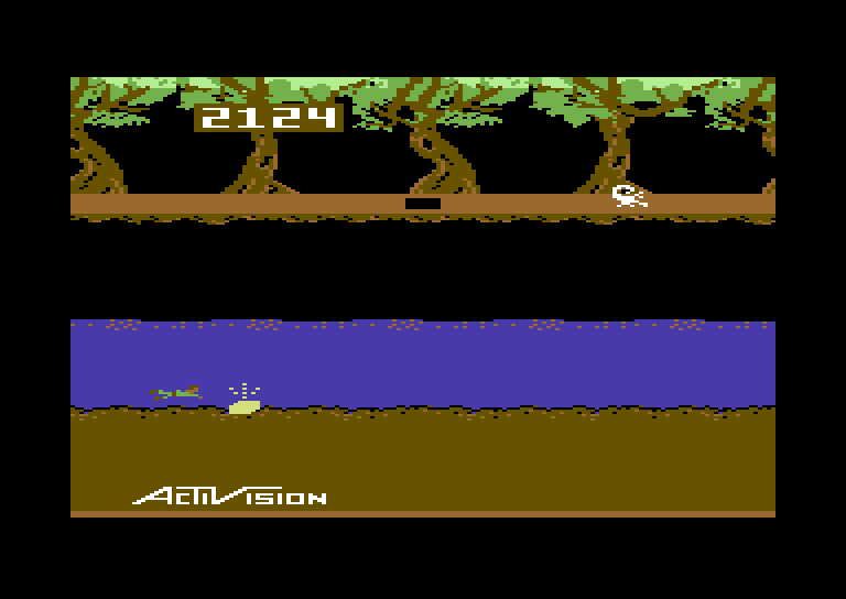 Pitfall II: Lost Caverns Commodore 64 Screenshot: I found a gold bar!
