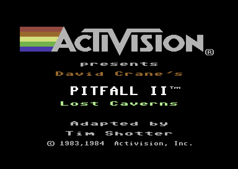 Pitfall II: Lost Caverns Commodore 64 Screenshot: Loading screen (cassette version).