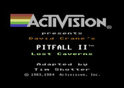 Pitfall II: Lost Caverns for Commodore 64 - Loading screen (cassette version).