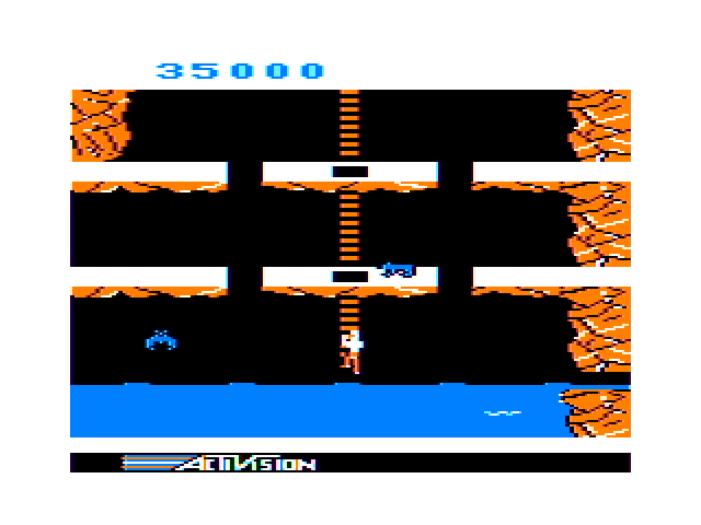 Pitfall II: Lost Caverns TRS-80 Color Computer Screenshot: Looks like the end of the line...