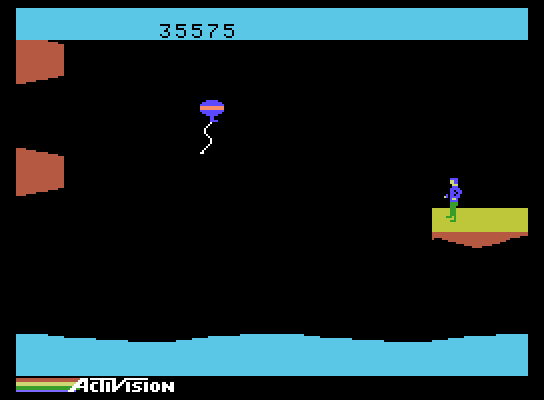 Pitfall II: Lost Caverns ColecoVision Screenshot: Here comes a balloon!