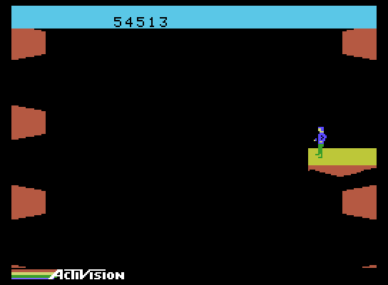 Pitfall II: Lost Caverns ColecoVision Screenshot: Looks like a dead end...unless I want to jump!
