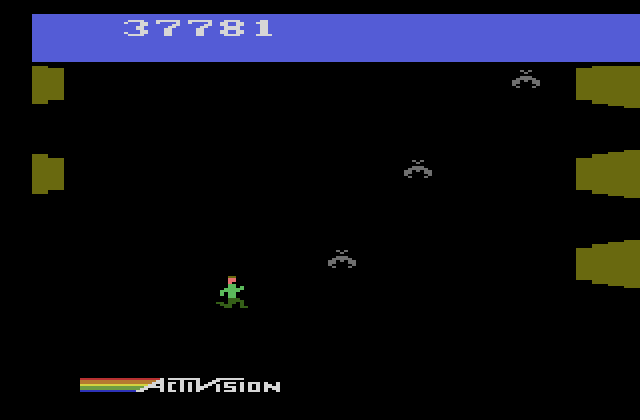 Pitfall II: Lost Caverns Atari 2600 Screenshot: Leaping into the unknown...