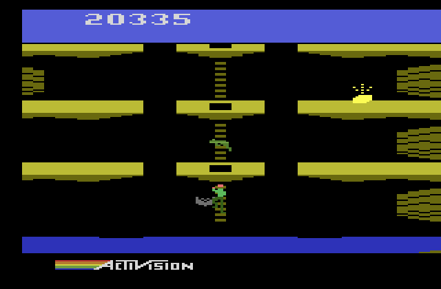 Pitfall II: Lost Caverns Atari 2600 Screenshot: Oh no, the bat got me!