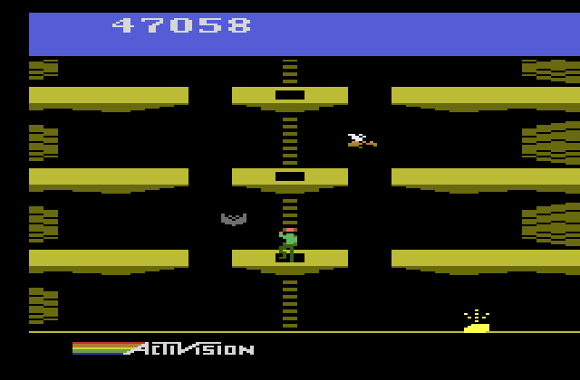 Pitfall II: Lost Caverns Atari 2600 Screenshot: Searching the caverns some more...