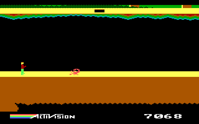 Pitfall II: Lost Caverns IBM PC/Compatibles Screenshot: Don't get hit by the scorpion.