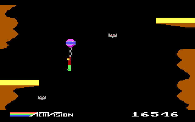 Pitfall II: Lost Caverns IBM PC/Compatibles Screenshot: Floating to new levels.