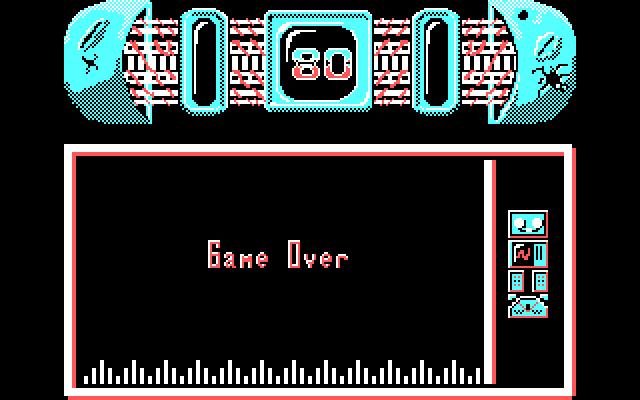 Trantor: The Last Stormtrooper IBM PC/Compatibles Screenshot: Game over.