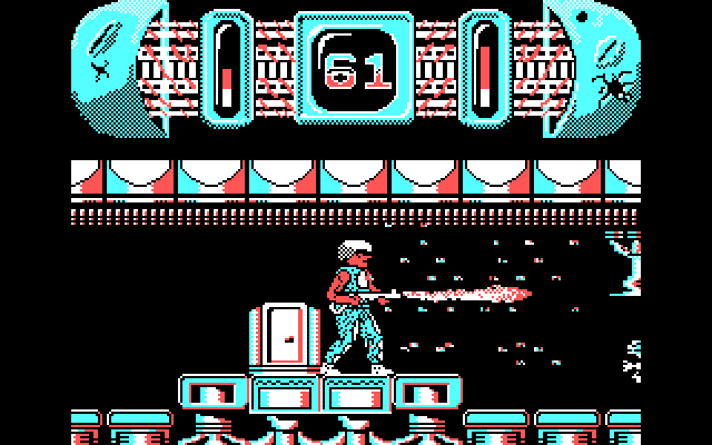 Trantor: The Last Stormtrooper IBM PC/Compatibles Screenshot: Use the flame thrower to destroy opponents.