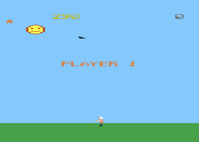 Cloudburst Atari 8-bit Screenshot: Ready player one?