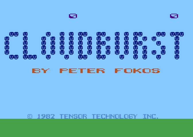 Cloudburst Atari 8-bit Screenshot: Title screen.